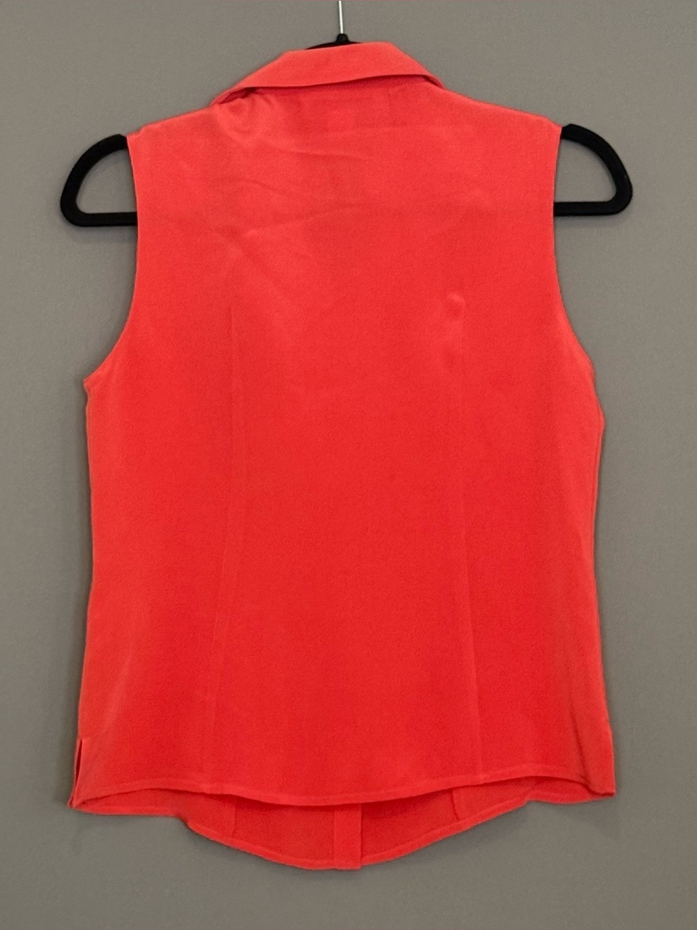 vtg Y2K Petite Sophisticate 100% Silk Sleeveless Button Front Blouse Coral Red 2 - Picture 2 of 8